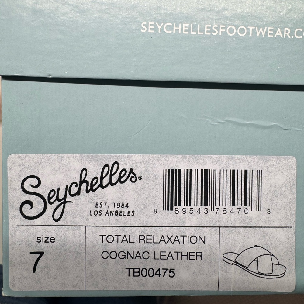 Seychelles Cognac Leather Slides NIB